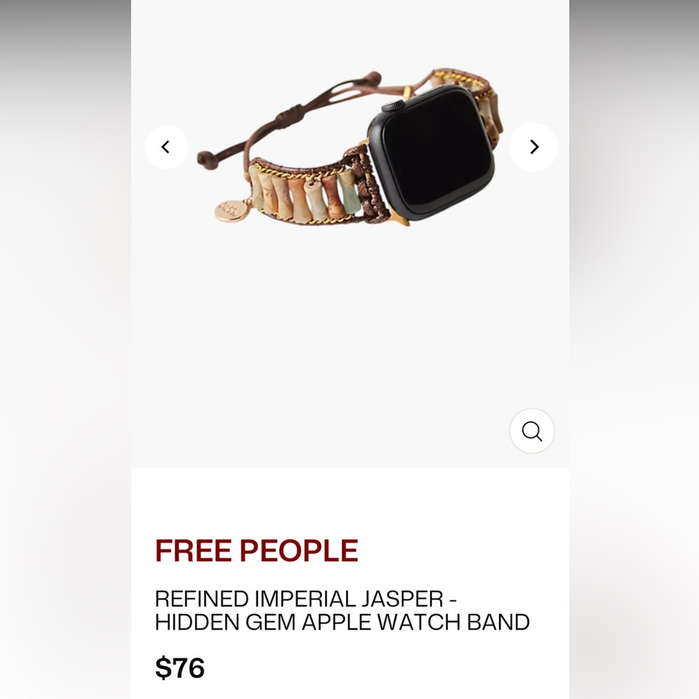 NWT FREE PEOPLE cape diablo 
REFINED IMPERIAL JASPER -
 GEM APPLE WATCH BAND